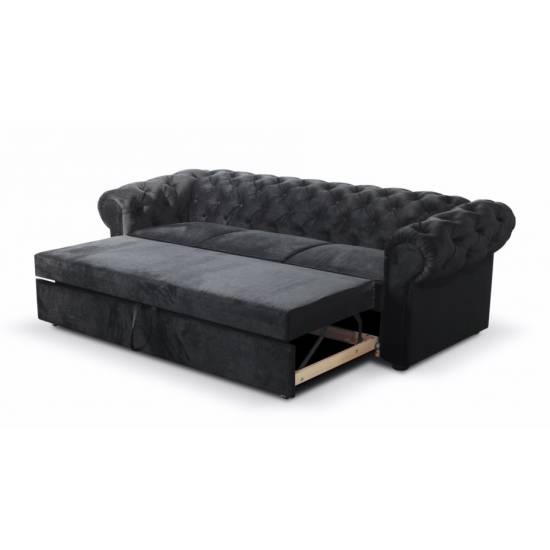 FERRO 3er Sofa Couch Loungesofa Chesterfield Schlaffunktion für Wohnzimmer